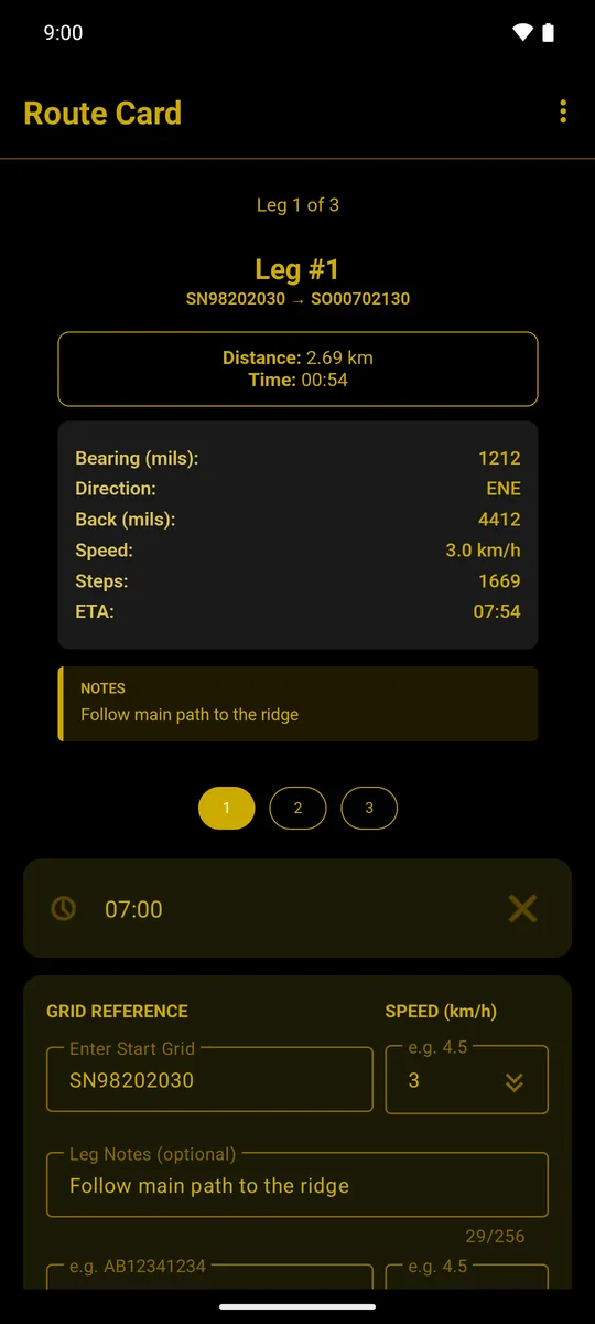Route Card Desert Tactical theme